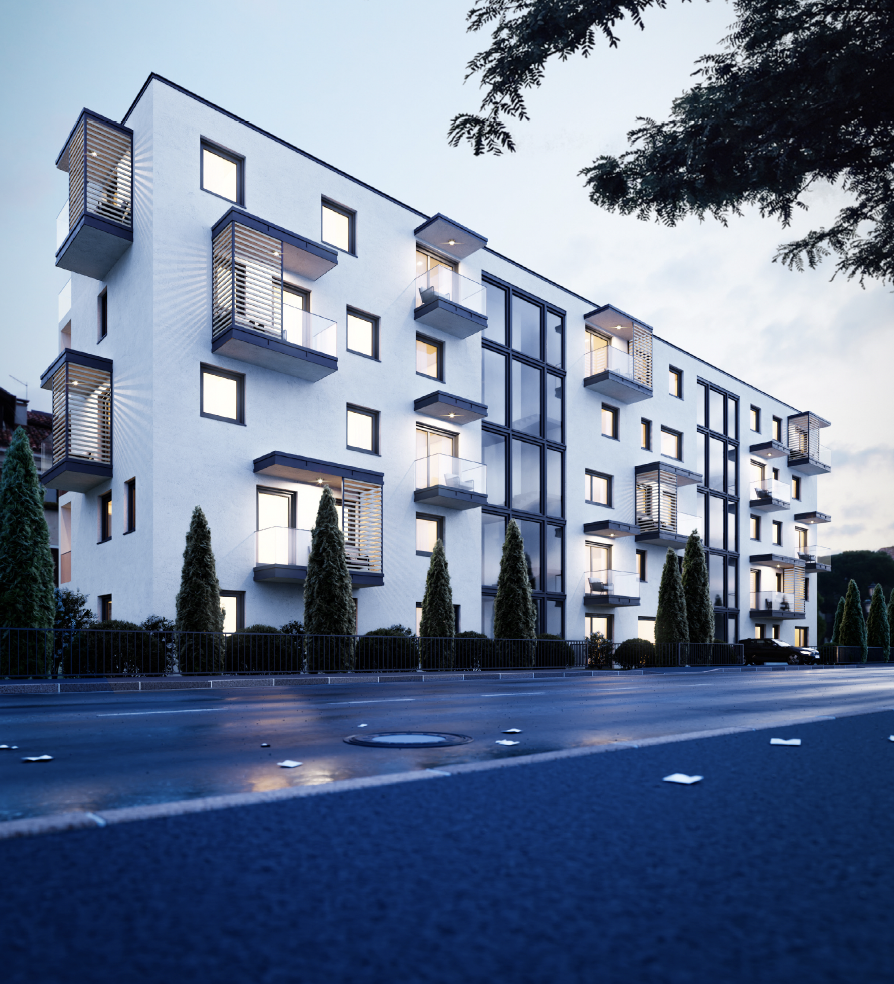 Ansicht Straßenseite Residence Astrid